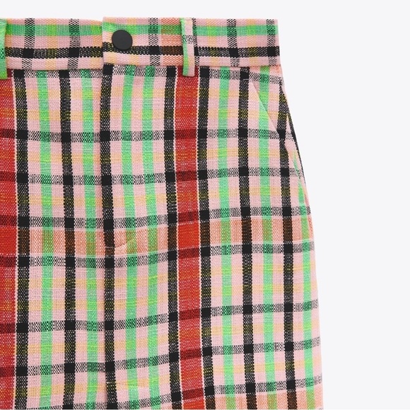 Zara Multicolor Plaid Midi Skirt medium - Picture 4 of 11